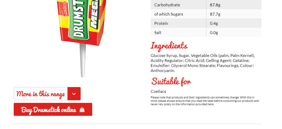 suitable for coeliacs swizzels drumstick lollies