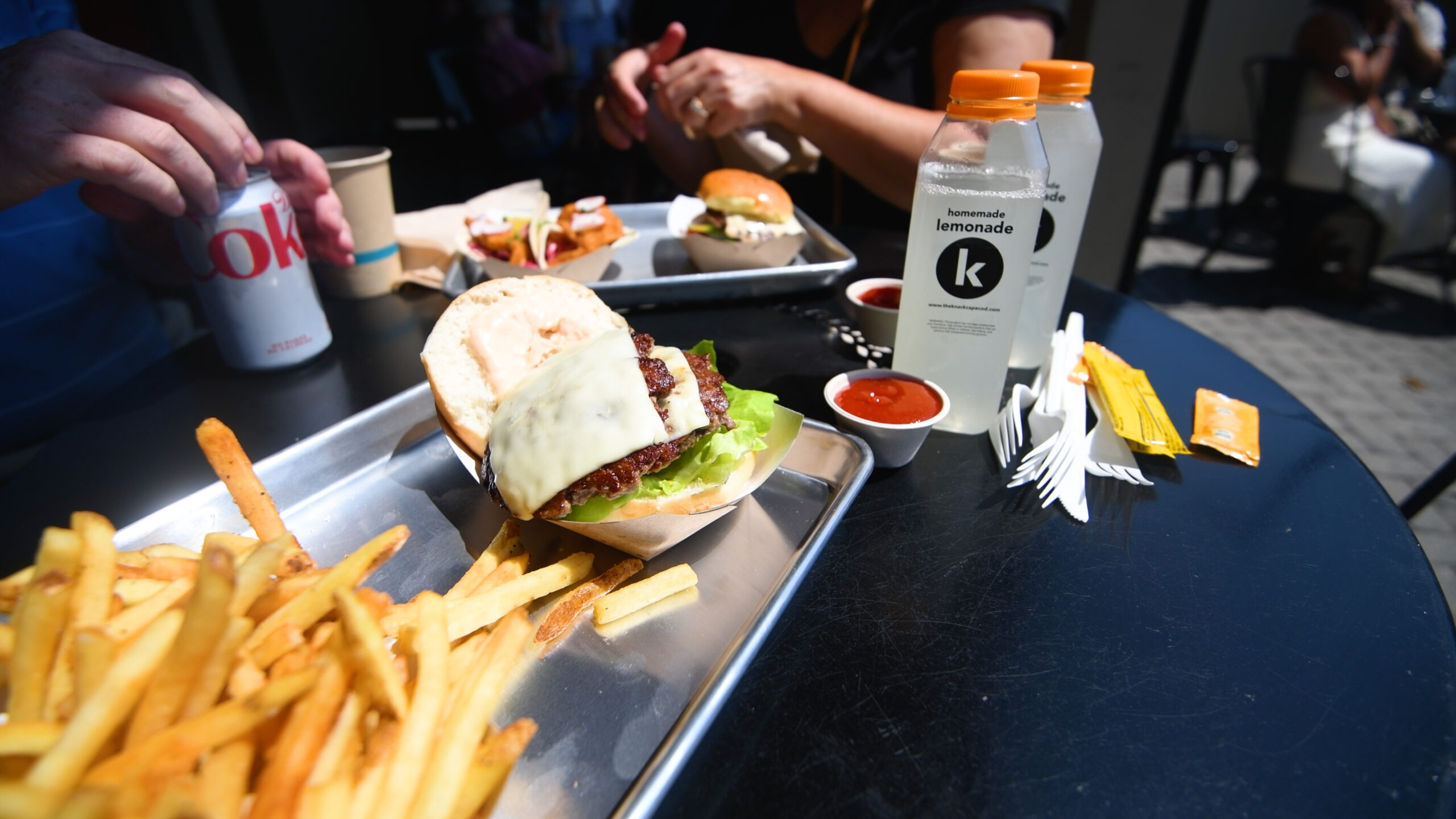 tasty gluten free cheeseburger with fries